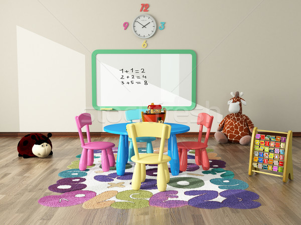 Playroom with toys and plush 3d rendering Stock photo © sedatseven