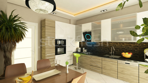 3D 現代 廚房 設計 商業照片 © sedatseven