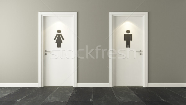 白 トイレ ドア 男性 女性 スポット ストックフォト © sedatseven