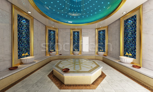 Török fürdőkád modern terv 3D renderelt kép Stock fotó © sedatseven