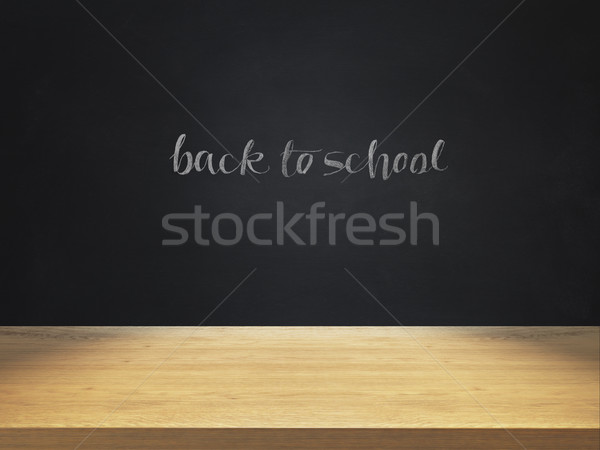 Powrót do szkoły drewna szkoły pióro student biurko Zdjęcia stock © sedatseven