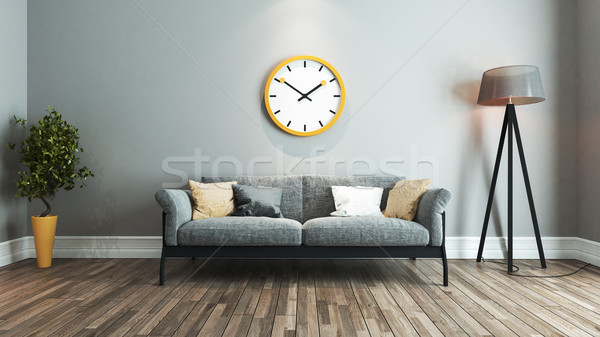 Nappali · belsÅépÃtészet · ötlet · nagy · citromsárga · óra ...