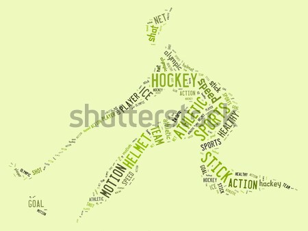 fencing pictogram with related wordings on green background Stock photo © seiksoon