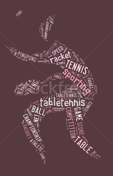 Tenis de mesa pictograma rosa palabras deporte tenis Foto stock © seiksoon