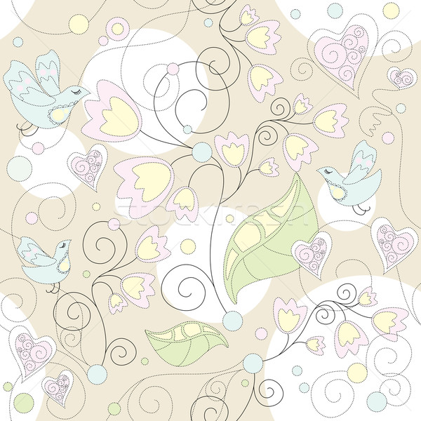 seamless floral romantic wallpaper Stock photo © SelenaMay