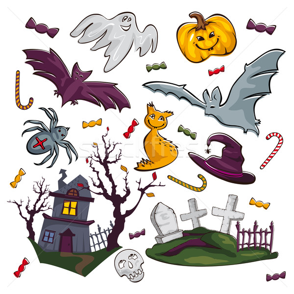 set of Halloween icons Stock photo © SelenaMay