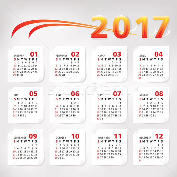 Jaar eenvoudige kantoor kalender business voorjaar Stockfoto © SelenaMay