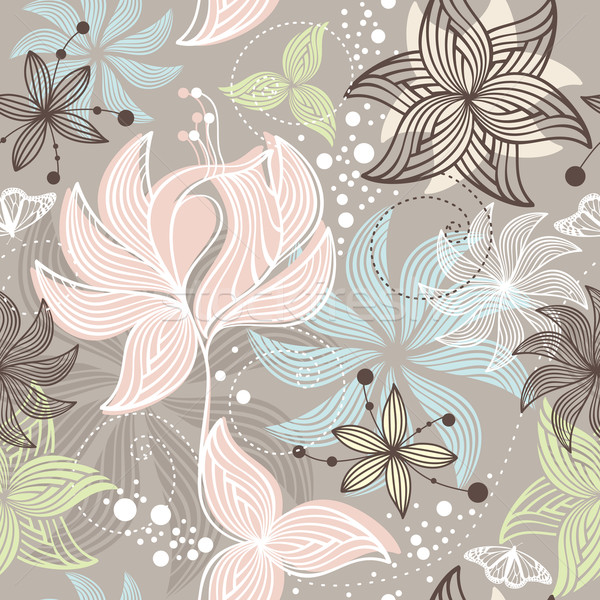 シームレス かわいい フローラル 抽象的な 花 デザイン ストックフォト © SelenaMay