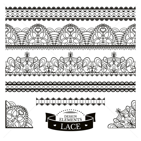 Set of lace patterns vector illustration Stock photo © SelenaMay