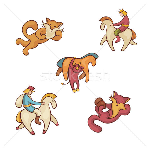 Stock photo: set of fairytale characters