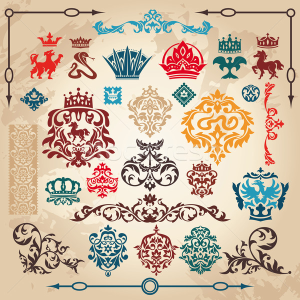 set of vintage design elements Stock photo © SelenaMay