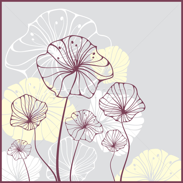 Kaart bloemen cute abstract voorjaar natuur Stockfoto © SelenaMay