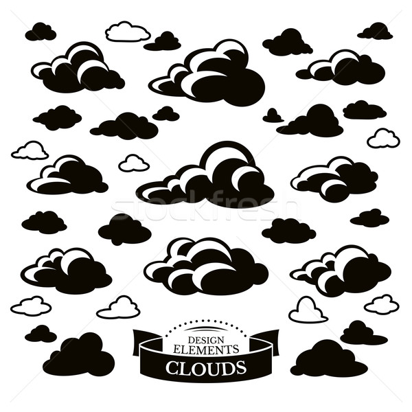 Collectie verschillend wolk iconen zomer netwerk Stockfoto © SelenaMay