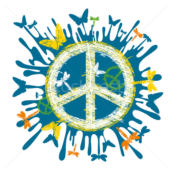 Hippi barış simge soyut artistik dizayn Stok fotoğraf © SelenaMay