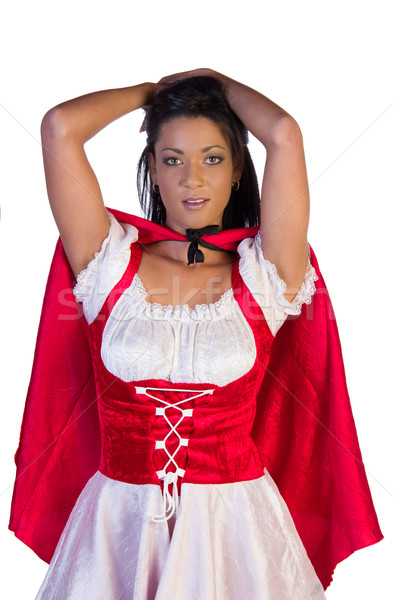 Little red riding hood with her hands in her hair Stock photo © serendipitymemories