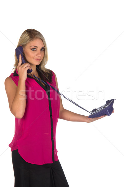 Mulher jovem telefone posando diferente gestos Foto stock © serendipitymemories