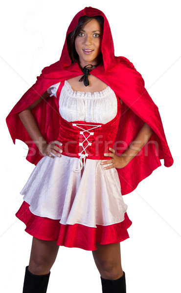 Little red riding hood standing with hand on hips Stock photo © serendipitymemories