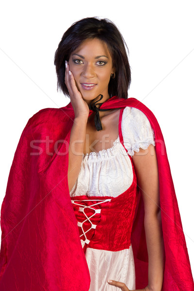 Little red riding hood with her hands on her cheeck Stock photo © serendipitymemories