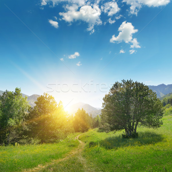 Stock photo: Beautiful sunrise in the mountains