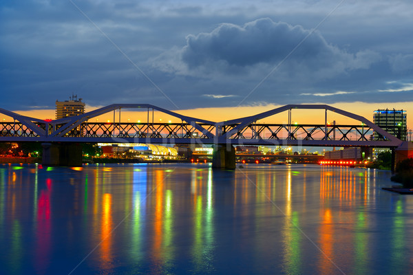 Bridge over the Neckar River, city of Mannheim Stock photo © serg64