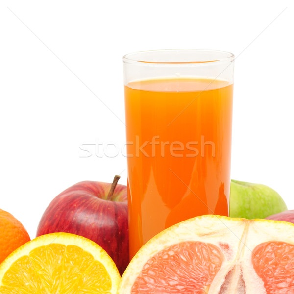 Glas sap vruchten geïsoleerd witte voedsel Stockfoto © Serg64