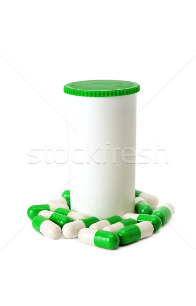 Pilules isolé blanche médicaux boîte médecine Photo stock © Serg64