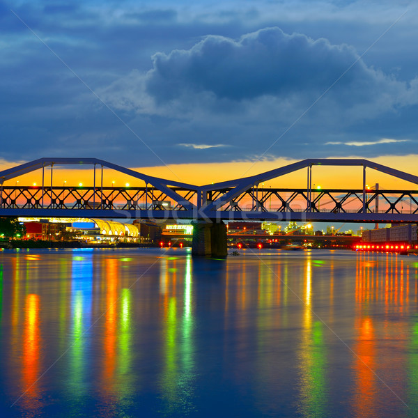 Bridge over the Neckar River, the city of Mannheim Stock photo © serg64