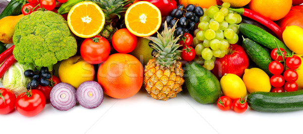 Foto stock: Colección · frescos · frutas · hortalizas · aislado · blanco