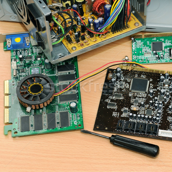 Disassembled computer on a desk Stock photo © serg64