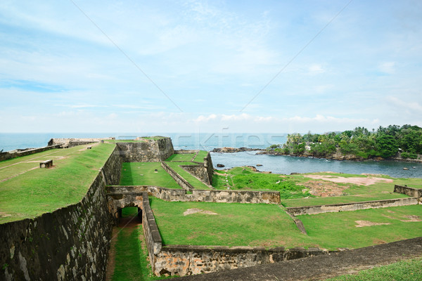 Fort Sri Lanka plaży wody domu trawy Zdjęcia stock © serg64
