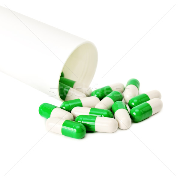 Pilules isolé blanche médicaux fond boîte Photo stock © Serg64