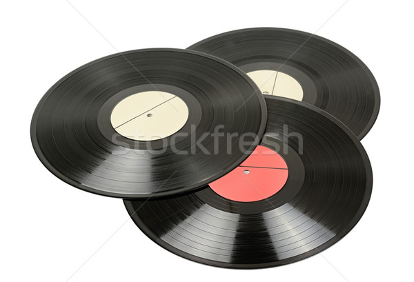 Vinyl isoliert weiß Technologie Hintergrund Disco Stock foto © Serg64