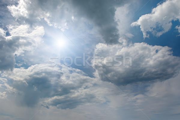 ストックフォト: 太陽 · 青空 · 雲 · 自然 · 背景 · 美