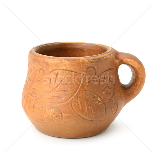 Arcilla taza aislado blanco contenedor cultura Foto stock © serg64