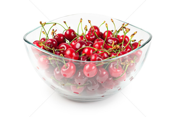 fruits of cherries in a glass bowl Stock photo © Serg64