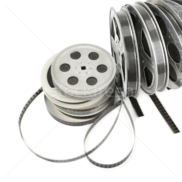 Stock photo: Old cinefilm isolated on white