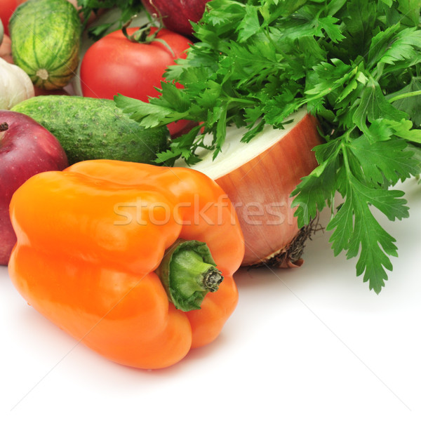 [[stock_photo]]: Fruits · légumes · isolé · blanche · fruits · jardin