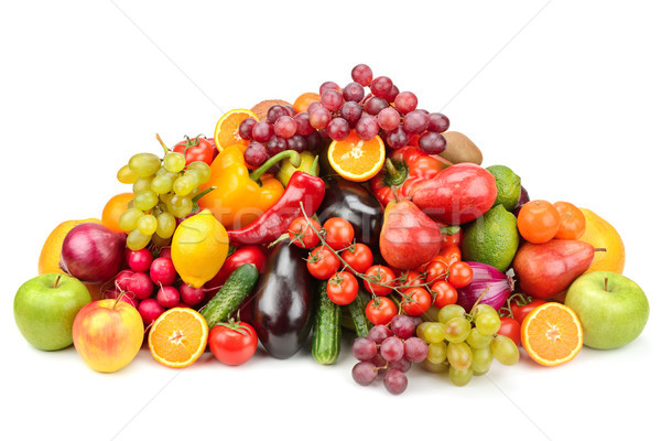 Fruct legume izolat alb fundal verde Imagine de stoc © serg64