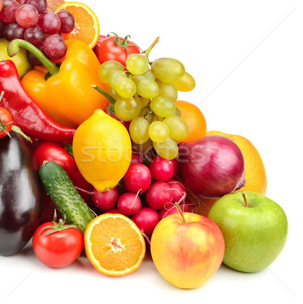 Сток-фото: фрукты · растительное · изолированный · белый · фон · зеленый