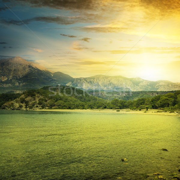 Fantástico amanecer playa cielo primavera sol Foto stock © serg64