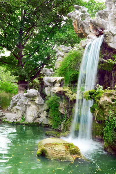 Large waterfall in the park Stock photo © Serg64