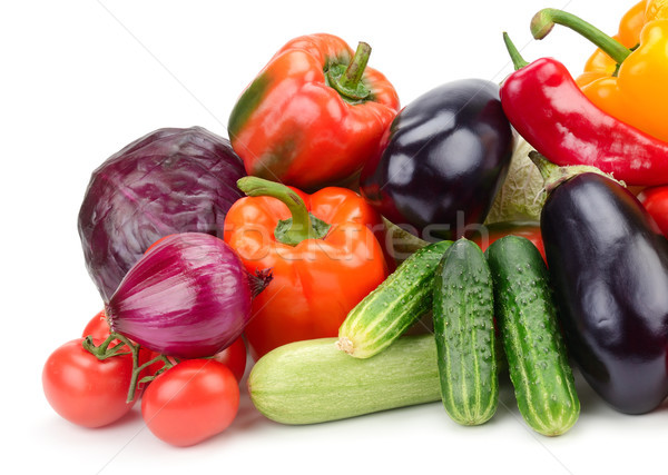 Colectie legume izolat alb verde roşu Imagine de stoc © serg64