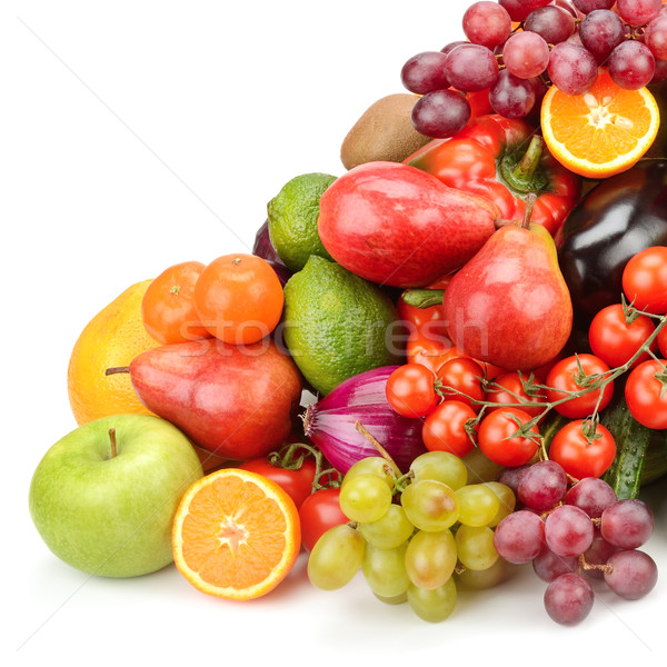 Frutas vegetales aislado blanco fondo verde Foto stock © Serg64