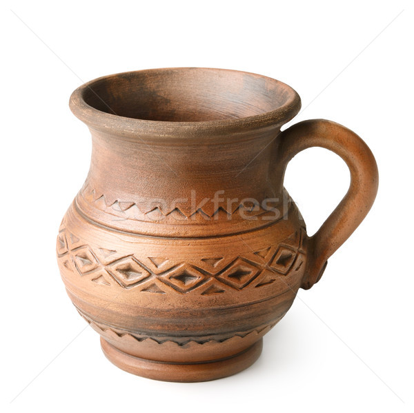 Arcilla taza aislado blanco contenedor cultura Foto stock © serg64
