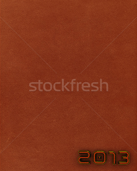 Leather new year 2013 background. Brown. Stock photo © serge001