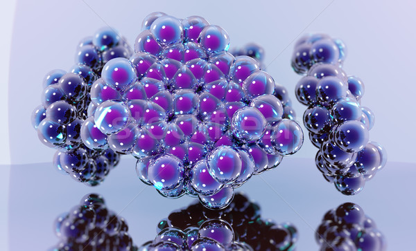 Atomic structura model albastru fundal Imagine de stoc © serge001