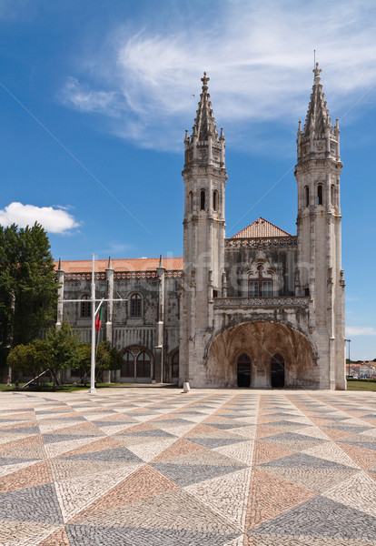 Praça cor pedra blocos mosteiro Lisboa Foto stock © serpla