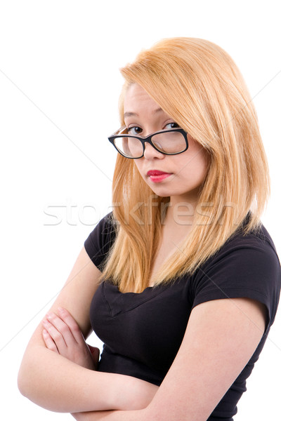 Teen Befragung Haltung weiblichen Teenager Arme Stock foto © sframe