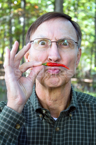 Stock photo: Man Chilli Pepper Mustache