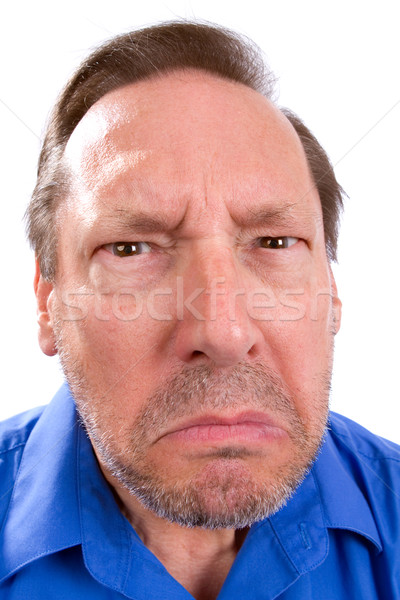 Zły starszy dorosły twarz człowiek choroba Zdjęcia stock © sframe